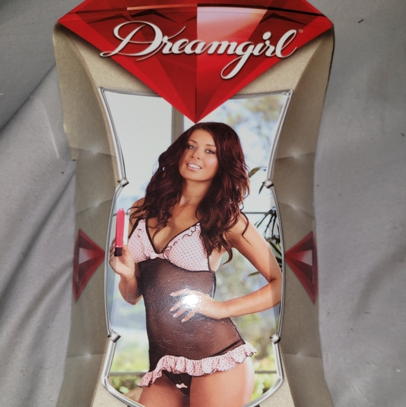 Sexy Dreamgirl Polka Dot Babydoll w/ Open Crotch Thong Lingerie & Intimate Toy - Picture 3 of 6